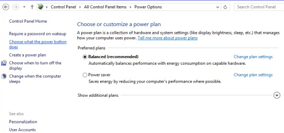 choose what the power button does